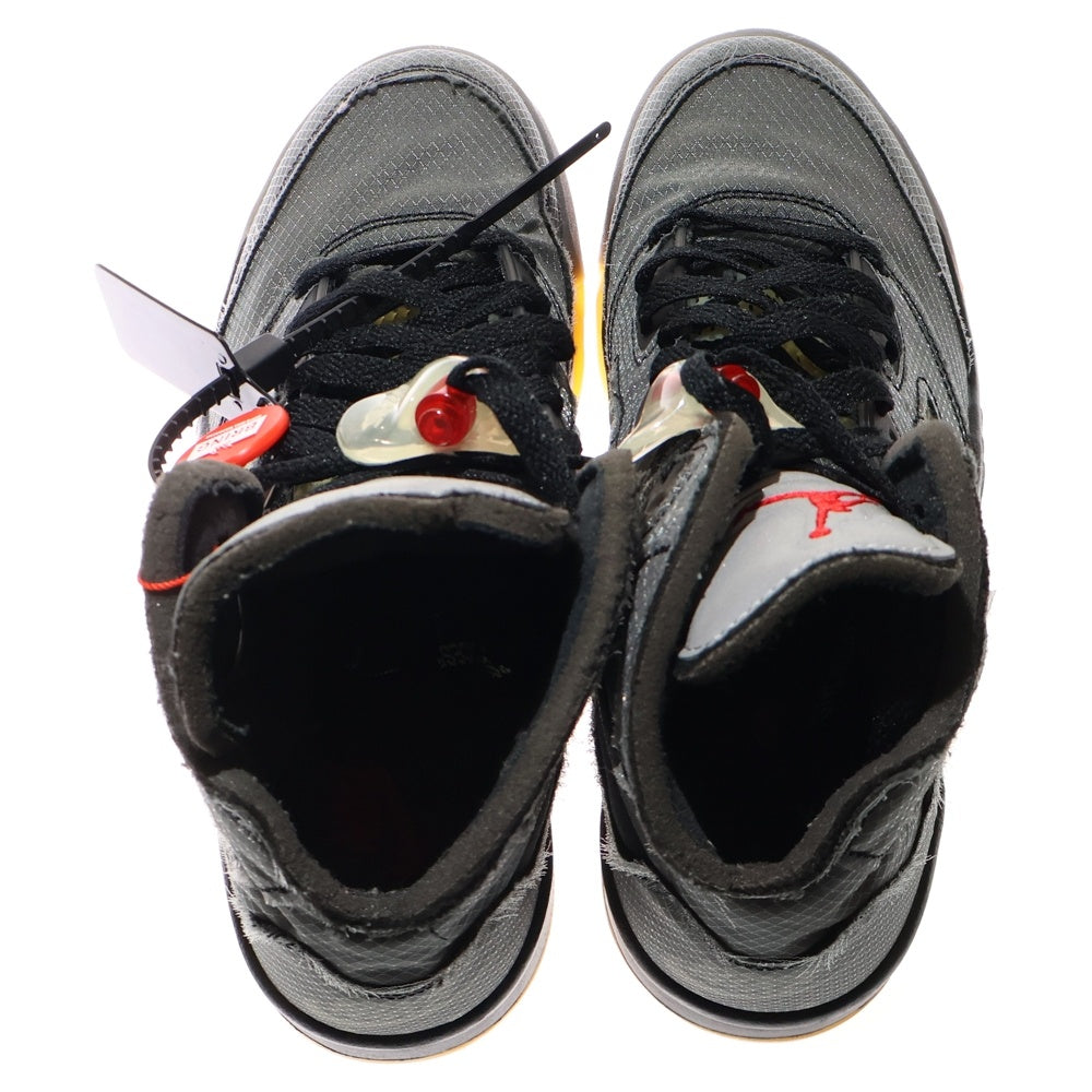 NIKE(ナイキ) ×OFF WHITE AIR JORDAN 5 RETRO SP オフホワイト エアジョーダン5 レトロ ハイカットスニーカー グレー US7.5/25.5cm CT8480-001