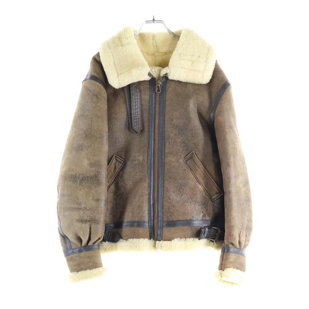 AVIREX(アヴィレックス) B-3 シープスキン ムートン ボア フライトジャケット ブラウン AC-17555