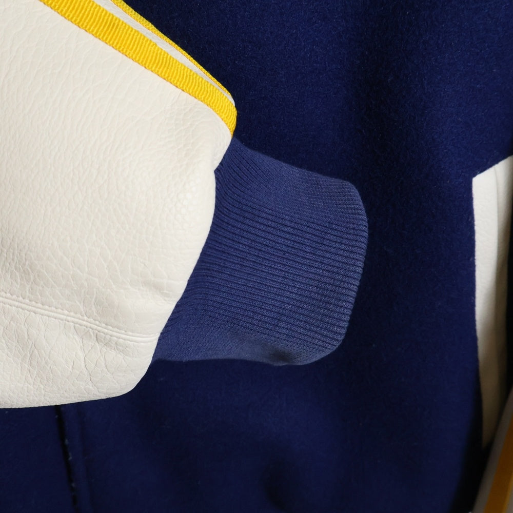 adidas(アディダス) SST VARSITY トレフォイルロゴパッチ スタジャン ジャケットブルゾン ブルー/ホワイト IL2574