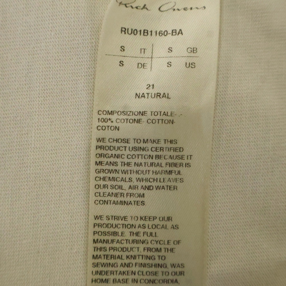 Rick Owens(リックオウエンス) 24SS TARP T ノースリーブ ヘビーウエイトカットソー タンクトップ アイボリー RU01B1160-BA