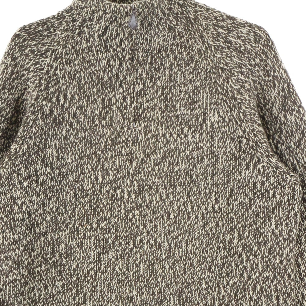HERMES(エルメス) Cashmere Half Zip Knit カシミヤ ハーフジップ エルボーパッチ ニット セーター ブラウン