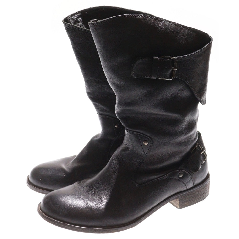 DIESEL(ディーゼル) アジャスター レザーミドルブーツ ブラック