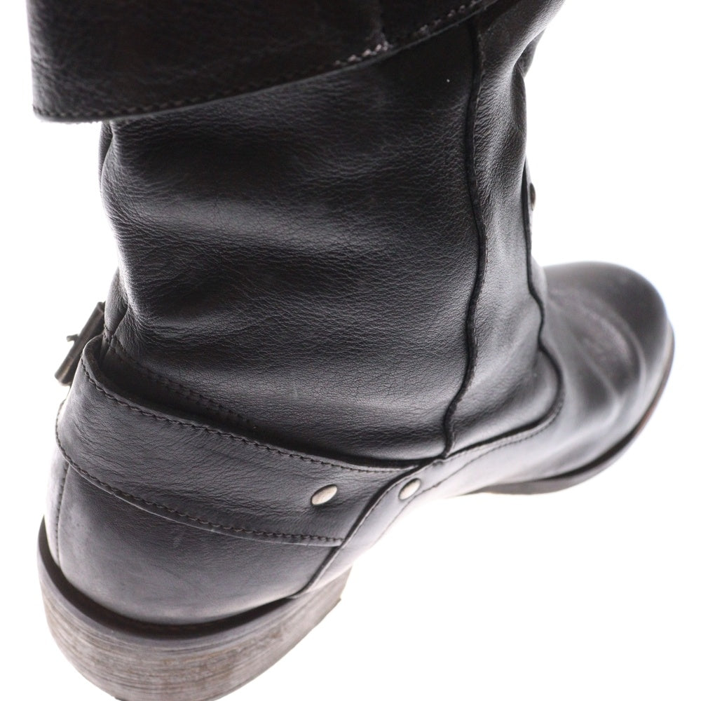 DIESEL(ディーゼル) アジャスター レザーミドルブーツ ブラック