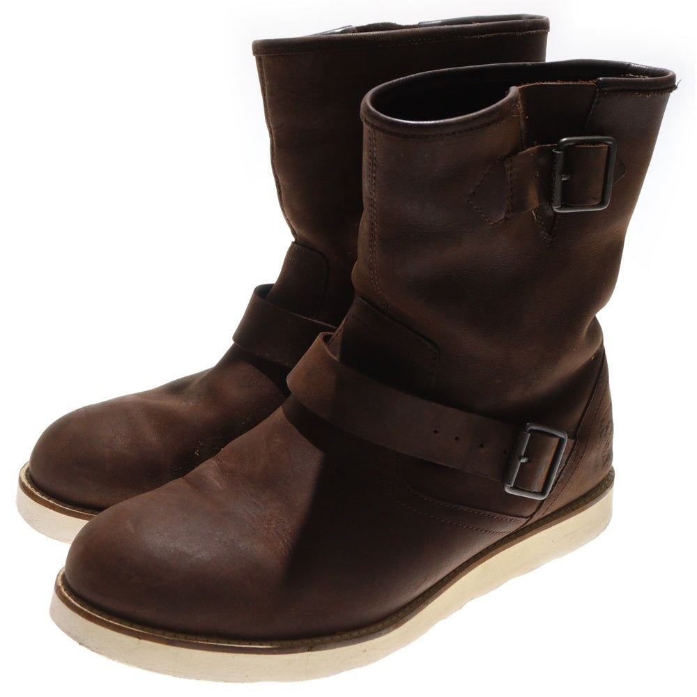 DIESEL(ディーゼル) ロゴ刻印 アジャスター レザーミドルブーツ ブラウン