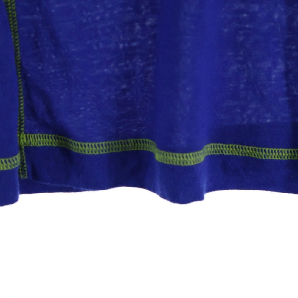 DIESEL(ディーゼル) T-ANTO MAGLIETTA フロントプリント モックネック 長袖Tシャツ カットソー レディース ブルー/ホワイト A06578