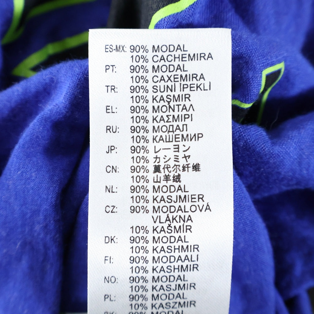 DIESEL(ディーゼル) T-ANTO MAGLIETTA フロントプリント モックネック 長袖Tシャツ カットソー レディース ブルー/ホワイト A06578