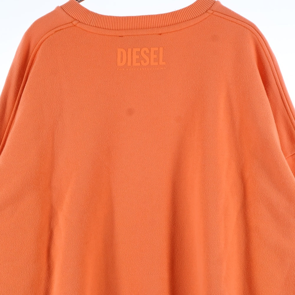 DIESEL(ディーゼル) S-MART-FLU FELPA フロントエンブロイダリー クルーネックスウェット トレーナー オレンジ A01153