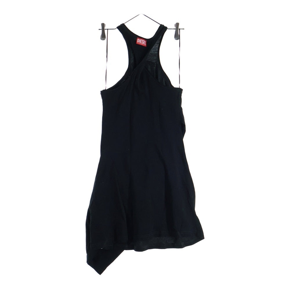 DIESEL(ディーゼル) D-ZELIE フロントクラックプリント ラップドレス カットソー レディース ブラック A12953