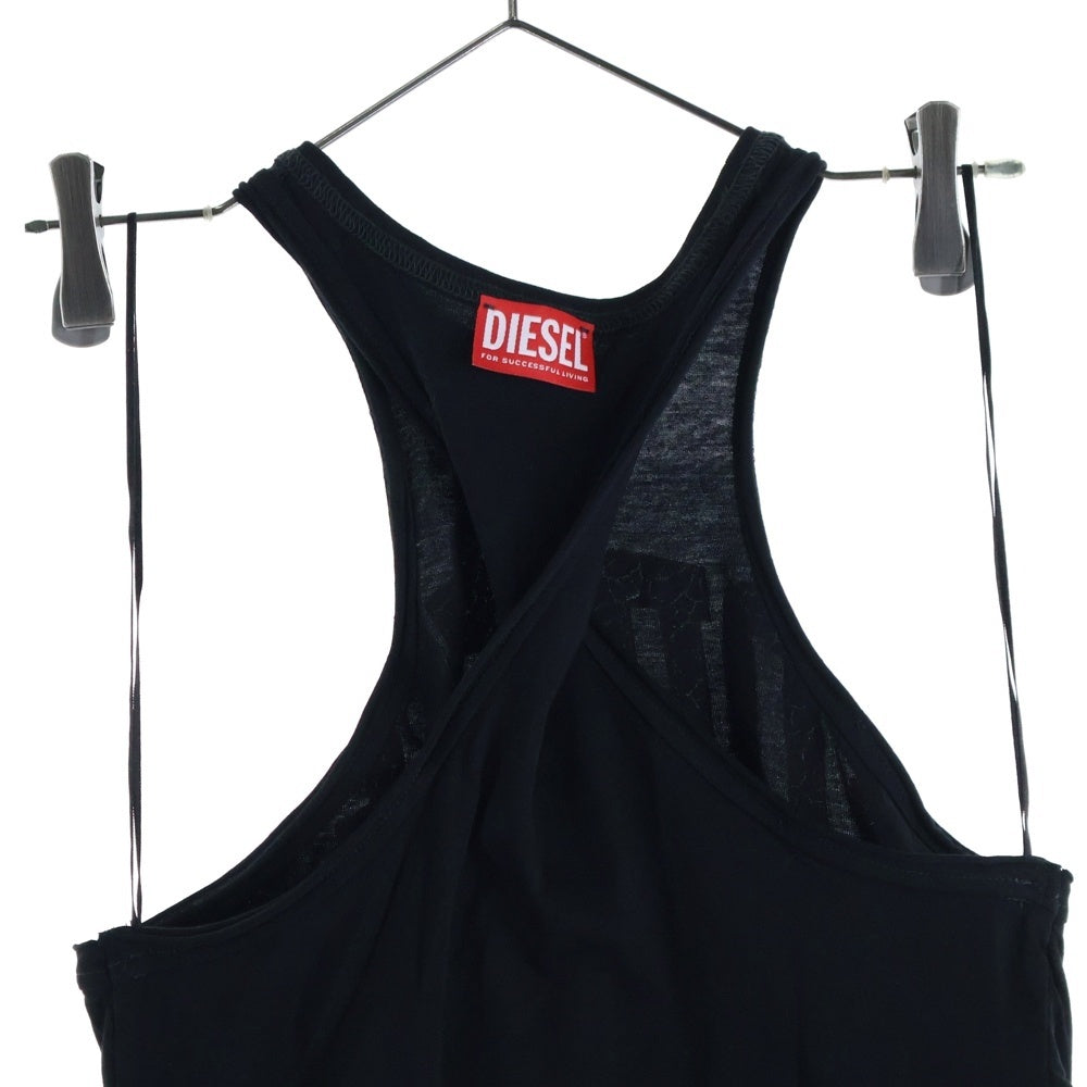 DIESEL(ディーゼル) D-ZELIE フロントクラックプリント ラップドレス カットソー レディース ブラック A12953