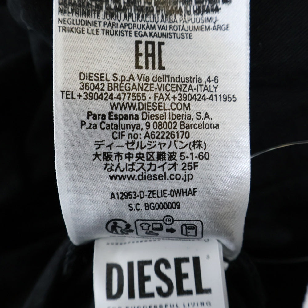DIESEL(ディーゼル) D-ZELIE フロントクラックプリント ラップドレス カットソー レディース ブラック A12953