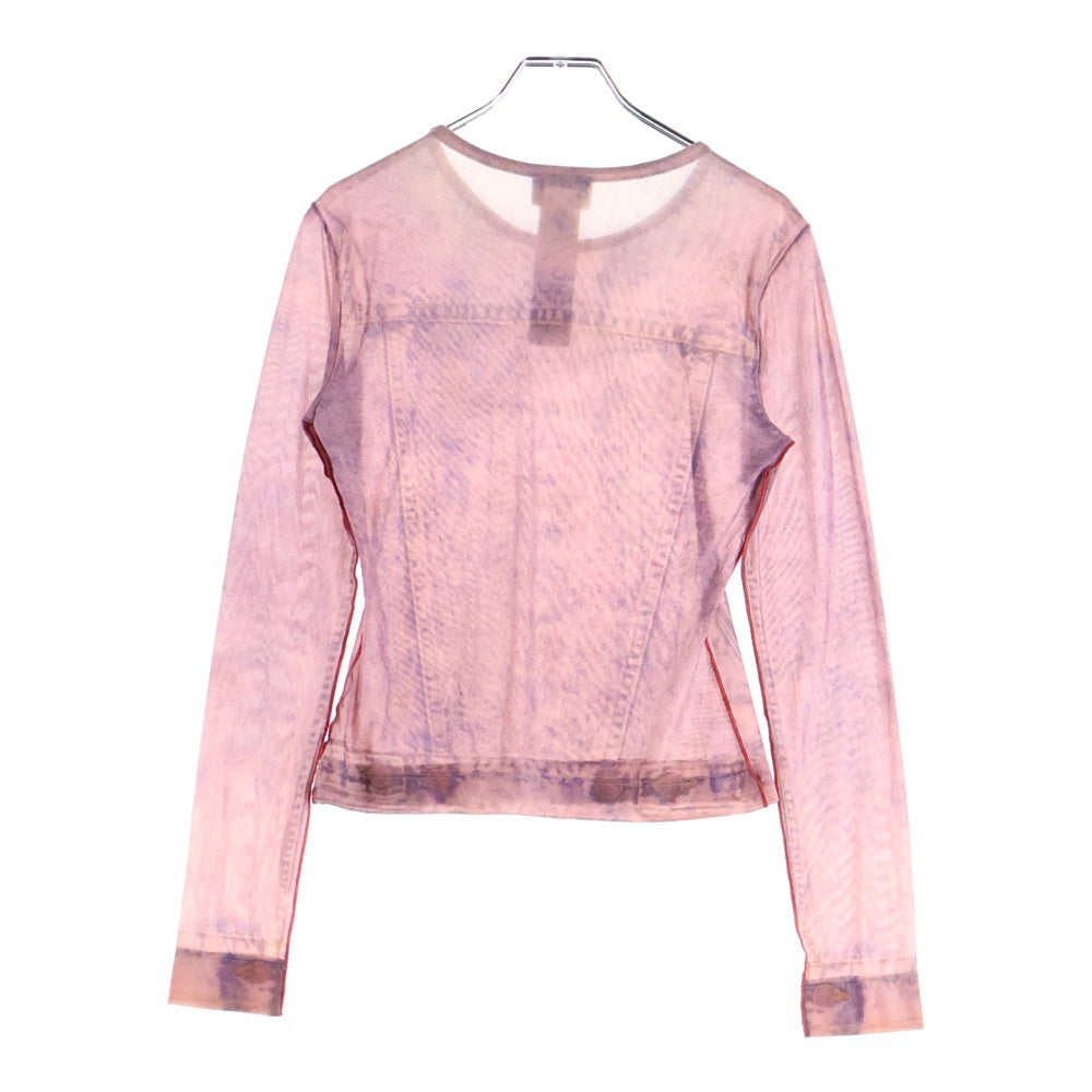 DIESEL(ディーゼル) T-CLAU-D1 トロンプルイユ シースルー ロングスリーブ トップス レディース ピンク A05906