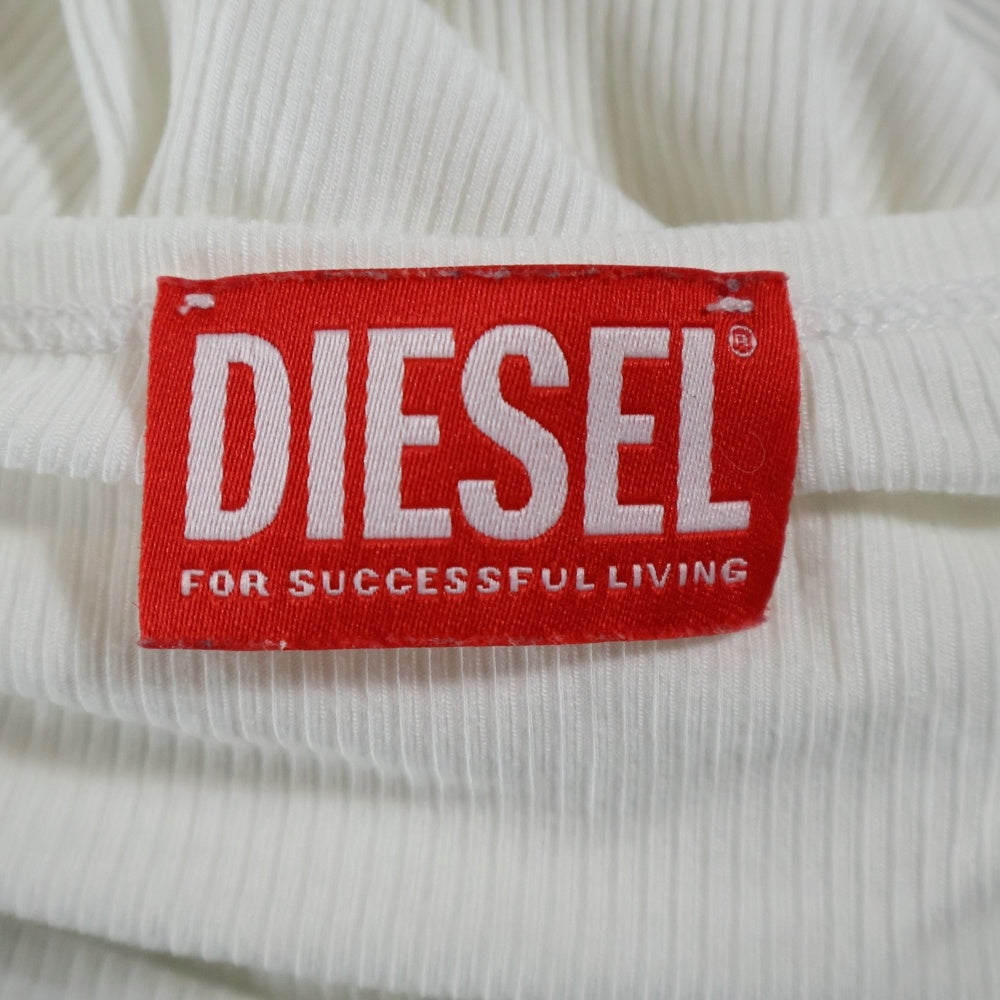 DIESEL(ディーゼル) T-MATIC-LS ラウンドネック チェーン 長袖Tシャツ カットソー レディース ホワイト A12718