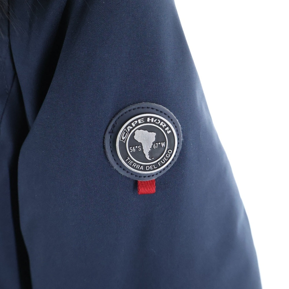 CAPE HORN(ケープホーン) TIERRA SRL ファーフーデッド ナイロン ダウンジャケット コート ネイビー レディース 92501