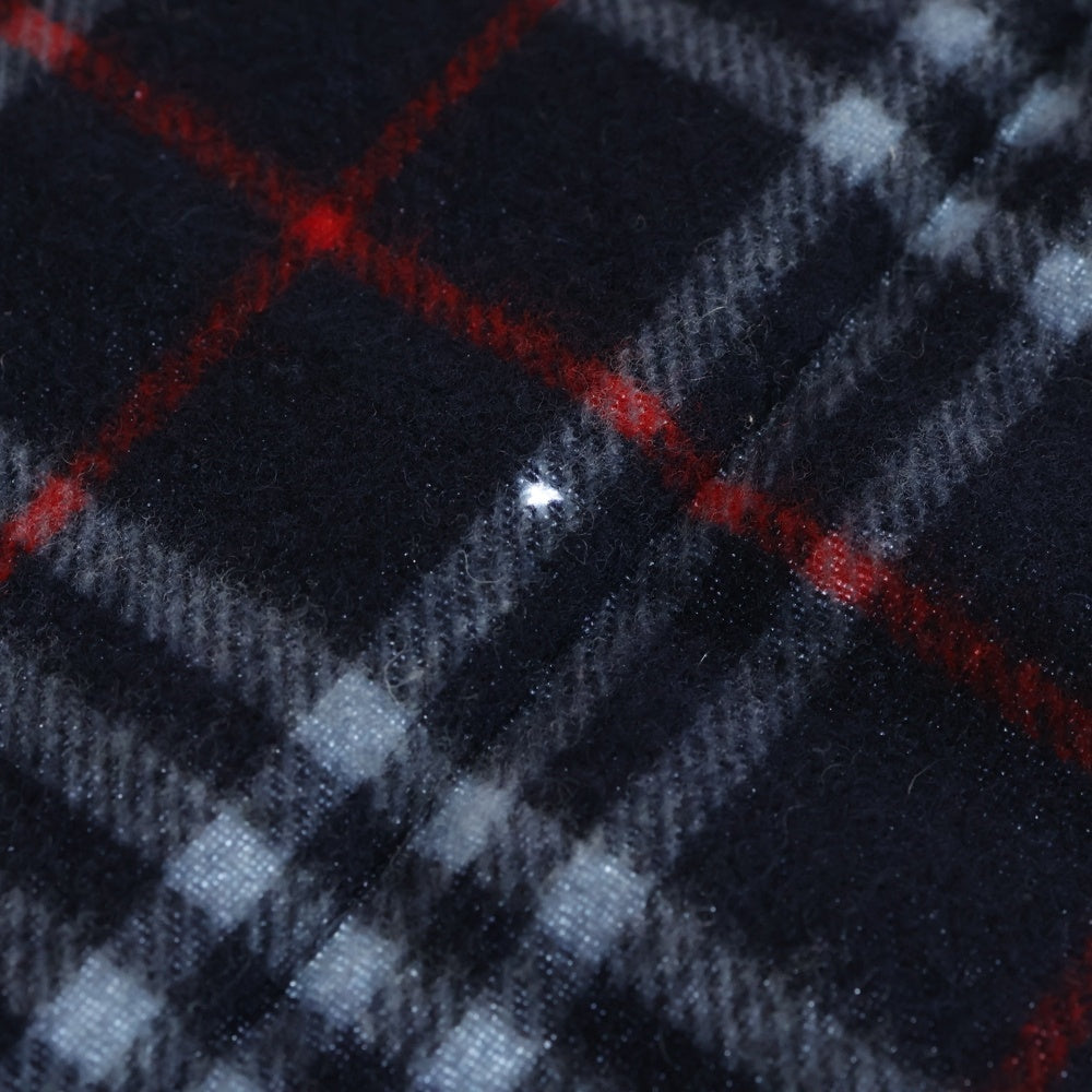 BURBERRY(バーバリー) ノヴァチェック ウール フリンジマフラー ネイビー
