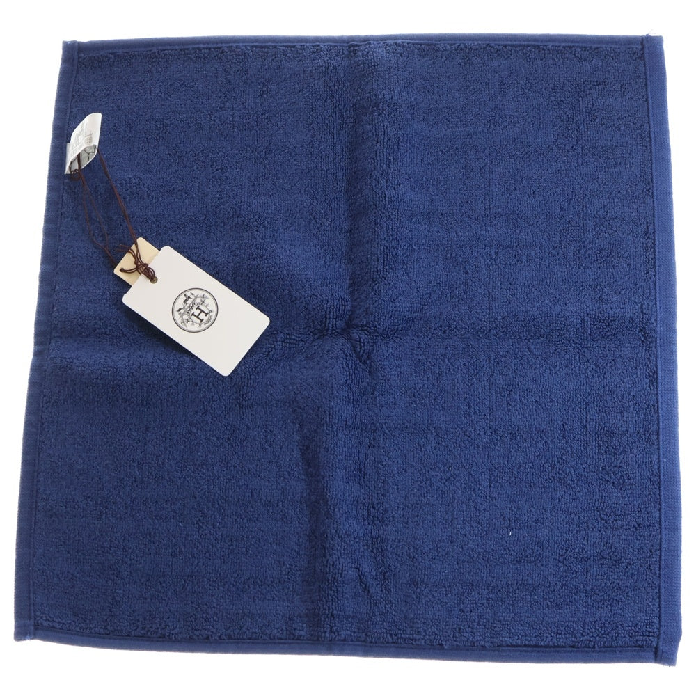 HERMES(エルメス) Hロゴ総柄 コットン ハンカチ ハンドタオル ブルー