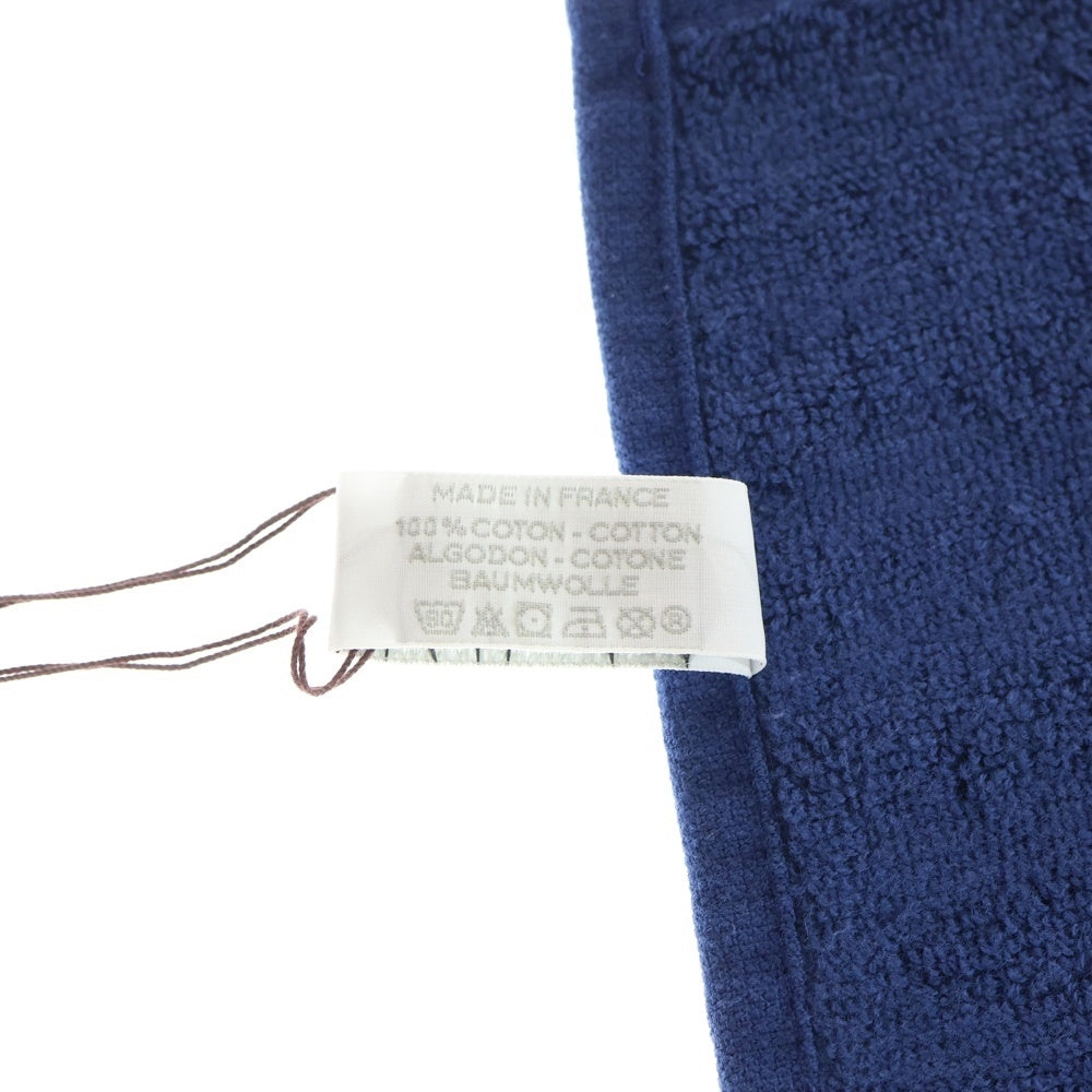 HERMES(エルメス) Hロゴ総柄 コットン ハンカチ ハンドタオル ブルー