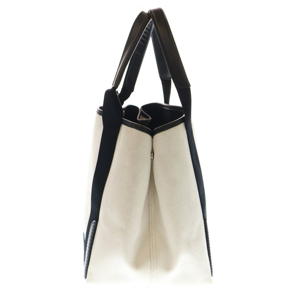 BALENCIAGA(バレンシアガ) NAVY CABAS S ネイビーカバス エス ミニポーチ付き キャンバス ハンドバッグ ベージュ/ブラック 339933 2HH3N