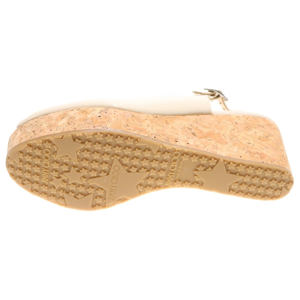 JIMMY CHOO(ジミーチュウ) PRAISE プライズ パテントレザー ウェッジソール ハイヒール サンダル レディース ベージュ J00013295937