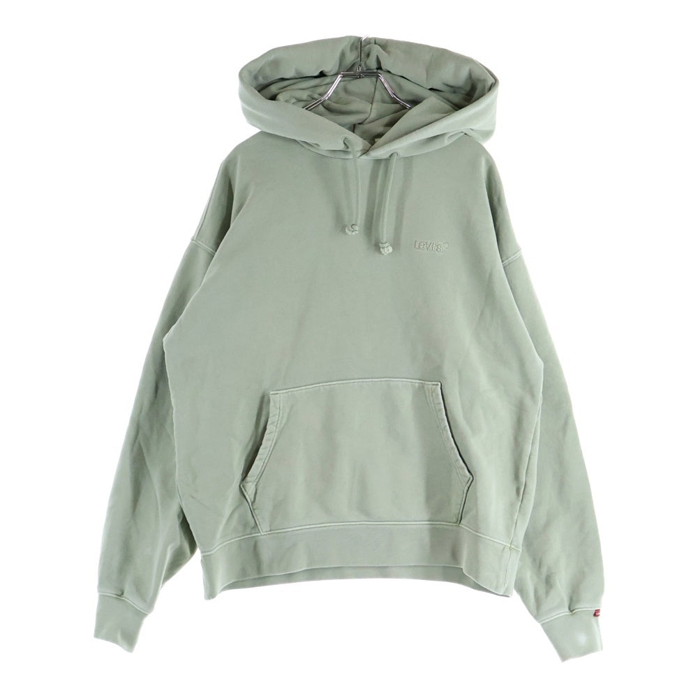 Levi's(リーバイス) RELAXED ロゴ刺繍 リラックスフィット スウェット プルオーバーパーカー ライトグリーン
