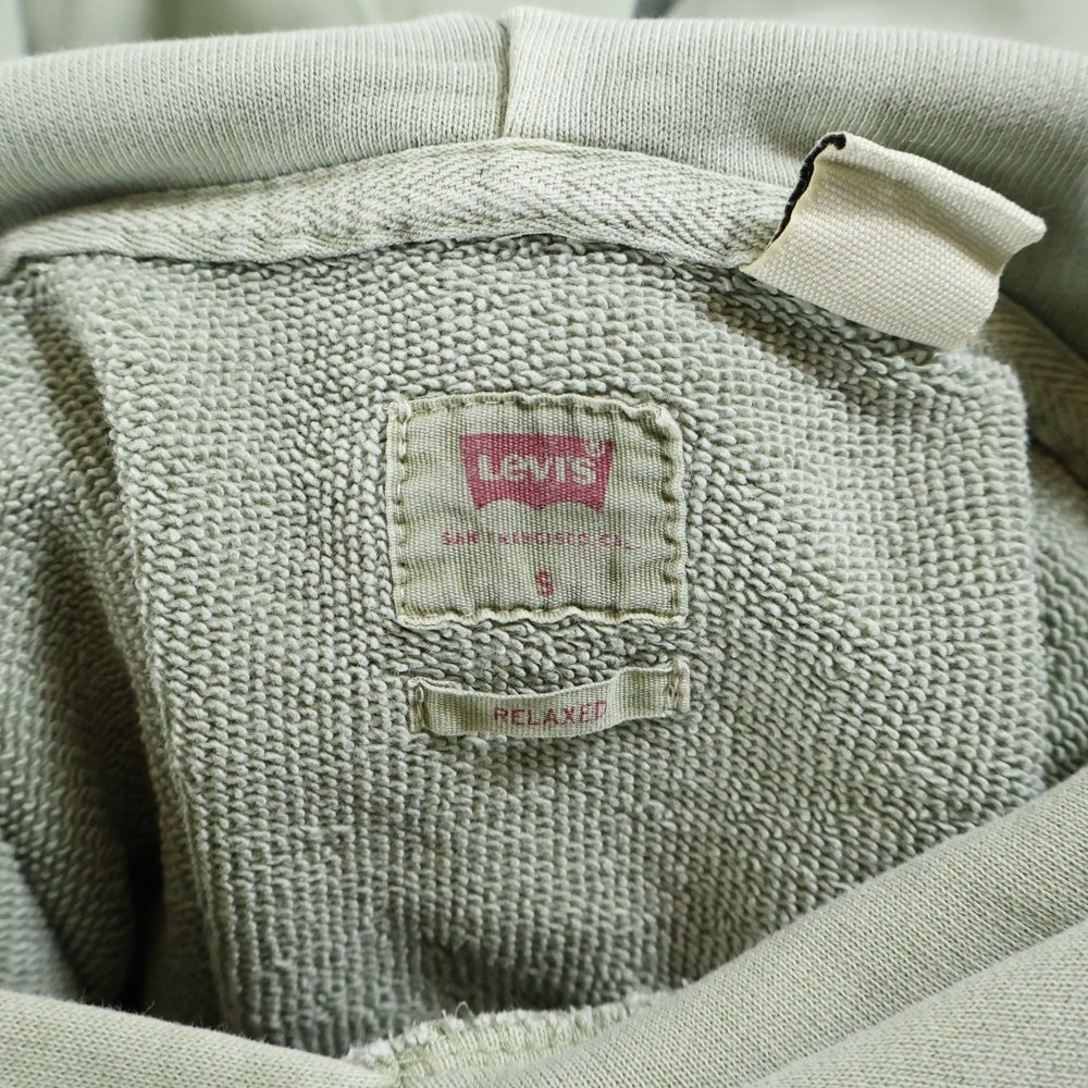 Levi's(リーバイス) RELAXED ロゴ刺繍 リラックスフィット スウェット プルオーバーパーカー ライトグリーン