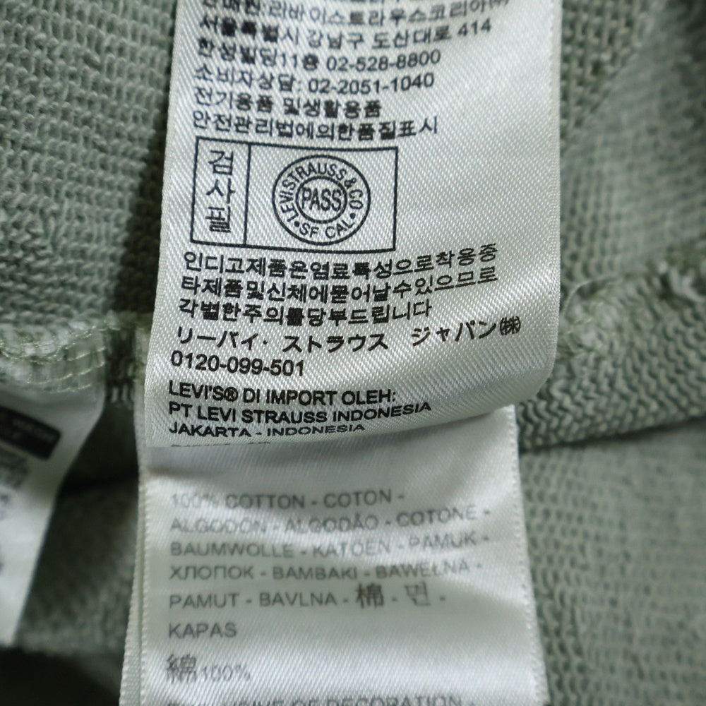 Levi's(リーバイス) RELAXED ロゴ刺繍 リラックスフィット スウェット プルオーバーパーカー ライトグリーン