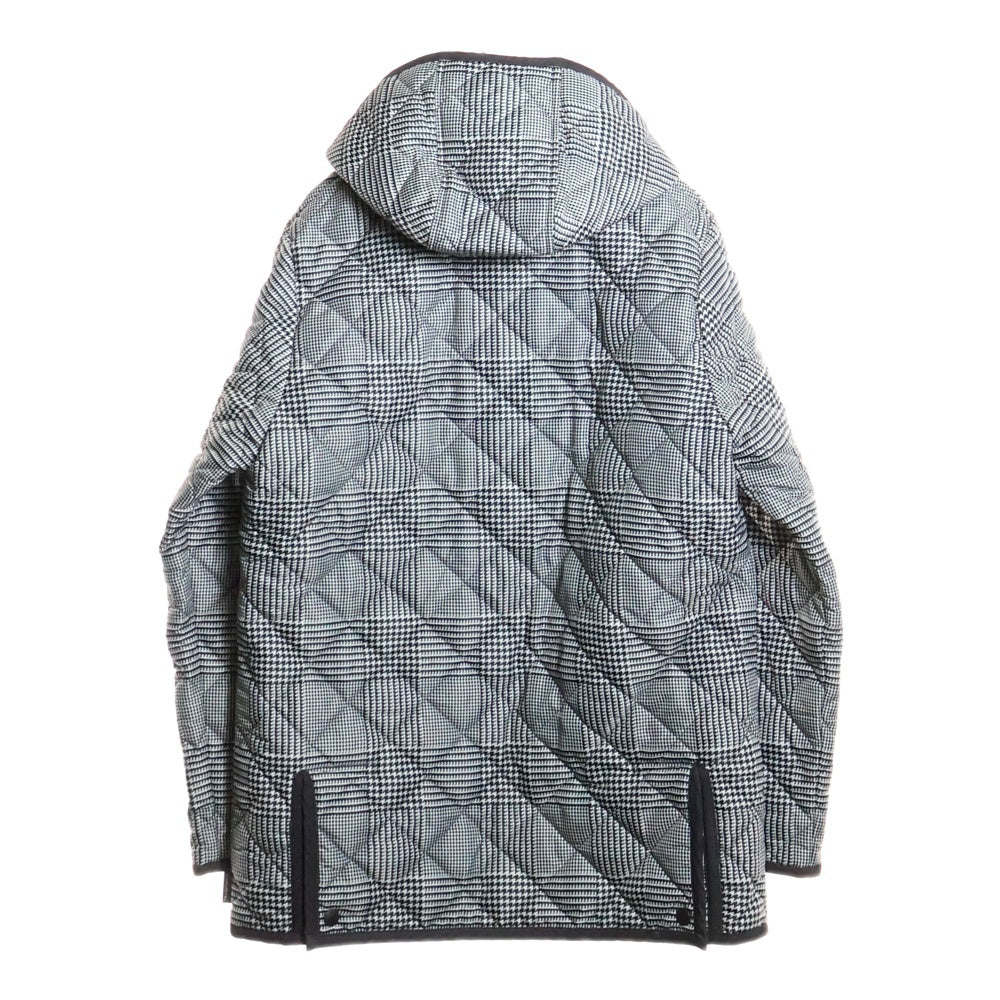 Traditional Weatherwear(トラディショナル ウェザーウェア) 千鳥格子柄 キルティング フーデッドコート ホワイト/ブラック G182APQCO0024PA