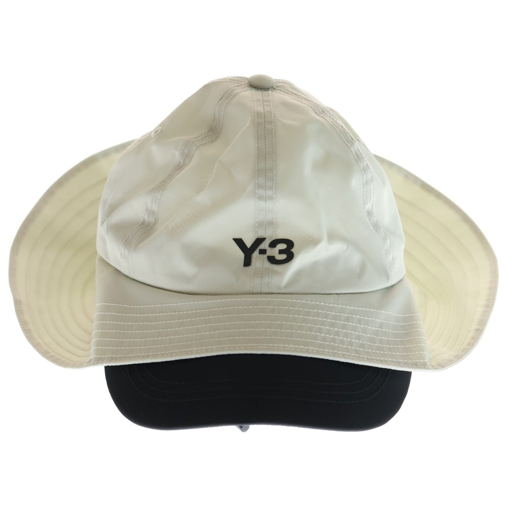 Y-3(ワイスリー) STRAPS HAT TALC ストラップス タルク ロゴデザイン つば付き バケットハット キャップ 帽子 ホワイト JM9063