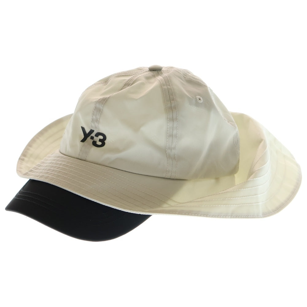 Y-3(ワイスリー) STRAPS HAT TALC ストラップス タルク ロゴデザイン つば付き バケットハット キャップ 帽子 ホワイト JM9063