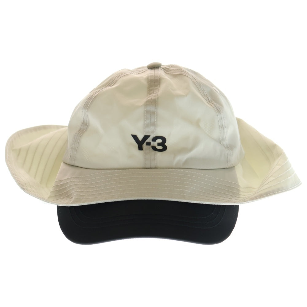 Y-3(ワイスリー) STRAPS HAT TALC ストラップス タルク ロゴデザイン つば付き バケットハット キャップ 帽子 ホワイト JM9063