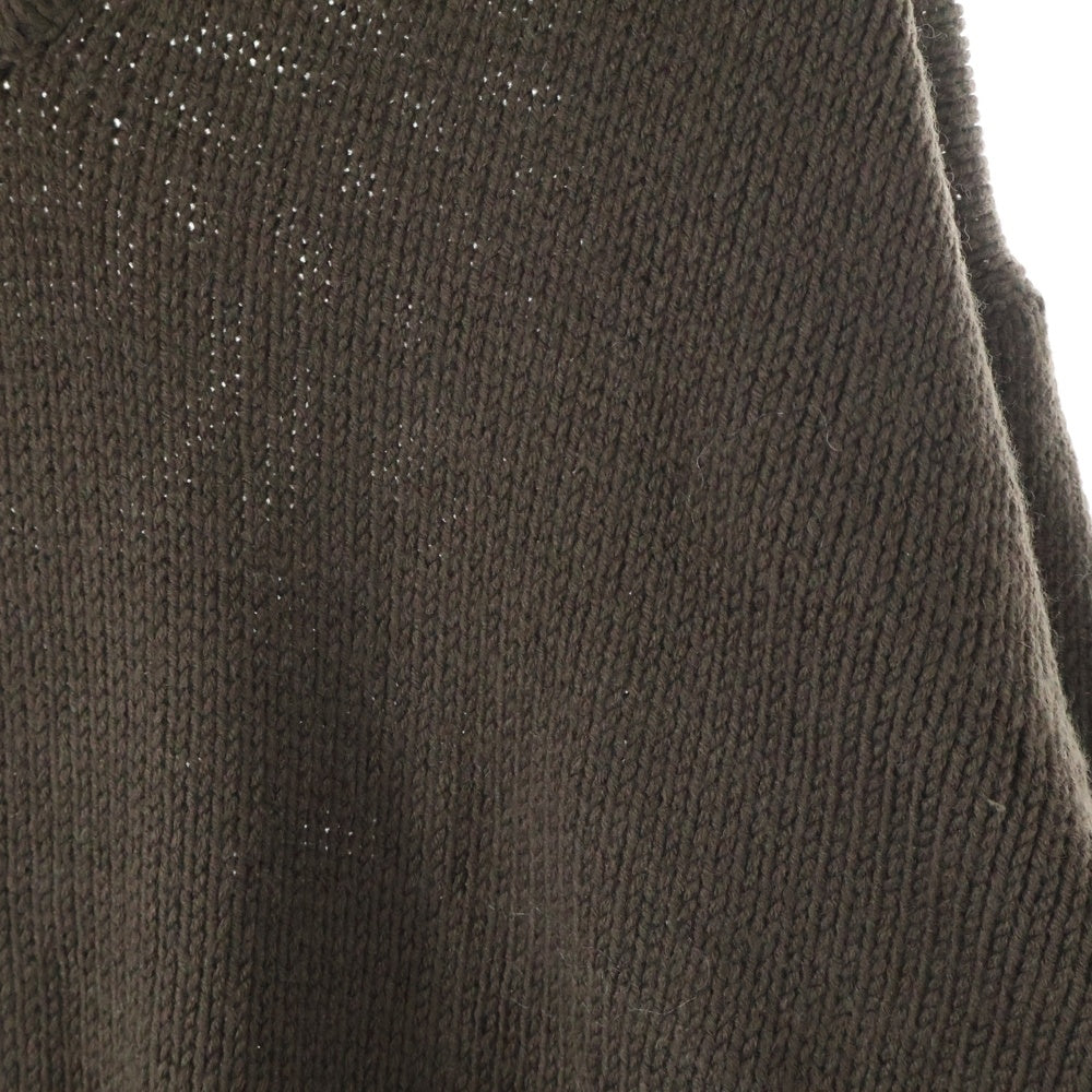 ISAMU KATAYAMA BACKLASH(イサムカタヤマバックラッシュ) WOOL/ACRYLIC CLASH KNIT PULLOVER クラッシュ加工 ウールアクリル Vネック 長袖プルオーバーニットセーター ブラウン KN-782-01