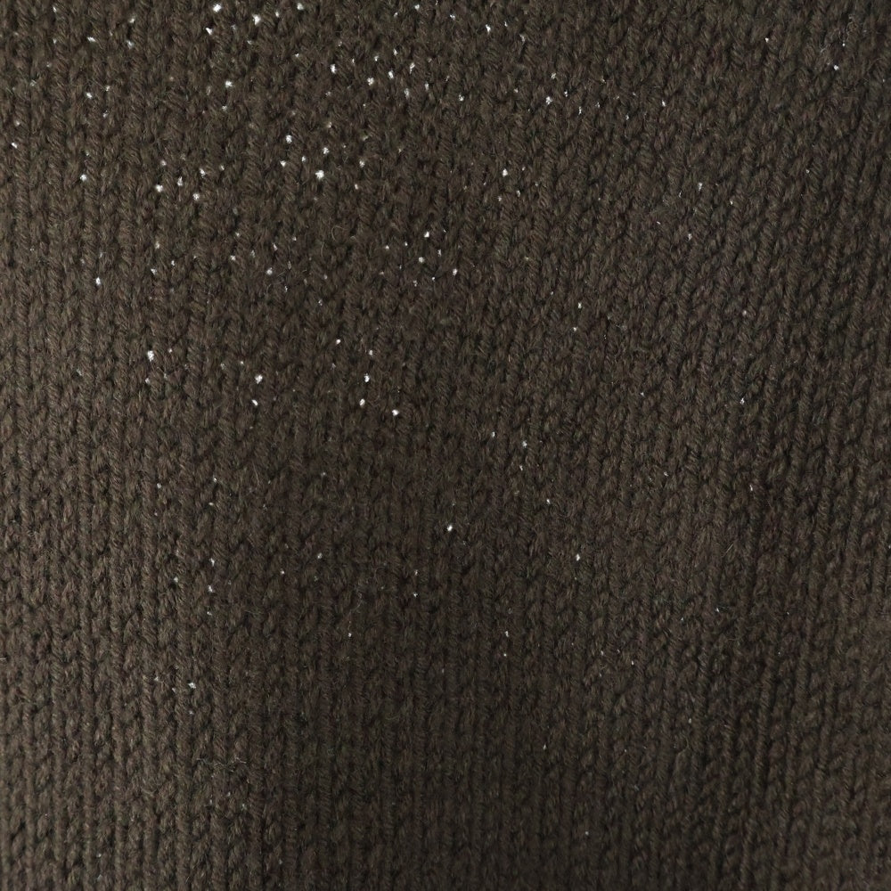 ISAMU KATAYAMA BACKLASH(イサムカタヤマバックラッシュ) WOOL/ACRYLIC CLASH KNIT PULLOVER クラッシュ加工 ウールアクリル Vネック 長袖プルオーバーニットセーター ブラウン KN-782-01