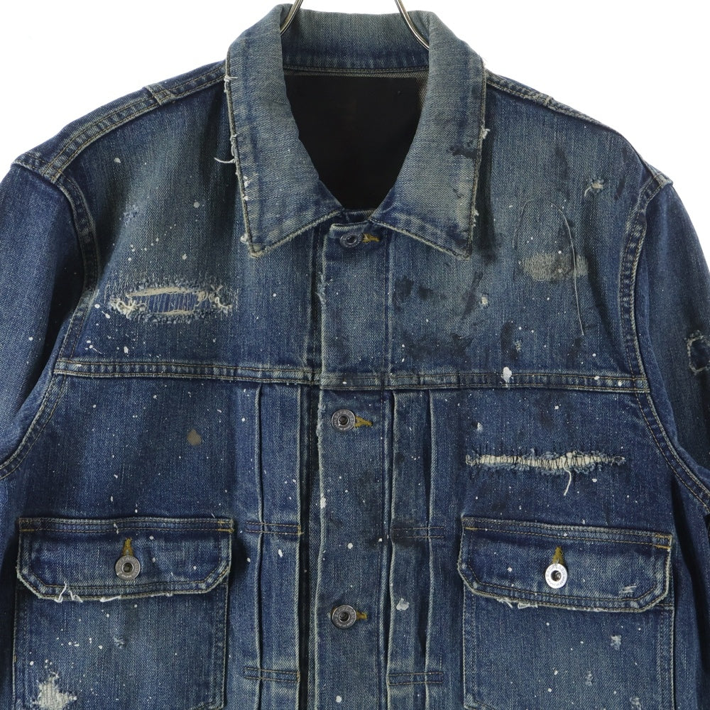 ISAMU KATAYAMA BACKLASH(イサムカタヤマバックラッシュ) 24SS ×KOSUKE MATSUI THE DENIM STRETCH SELVEDGE DENIM 2ND. JACKET 松井康輔 セルビッチ セカンドTYPE トラッカージャケット D-704-KO