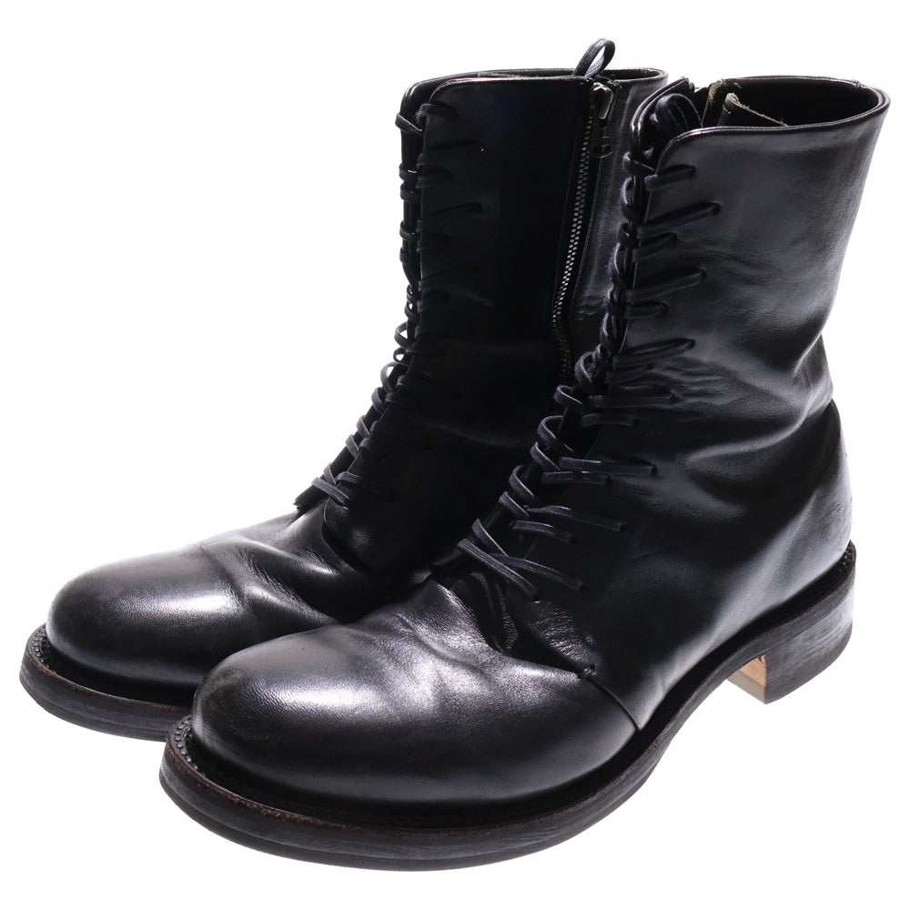 ISAMU KATAYAMA BACKLASH(イサムカタヤマバックラッシュ) OILED HORSE SIDEZIP LACE-UP BOOTS オイルドホースレザー サイドジップ レースアップブーツ ブラック 651-01