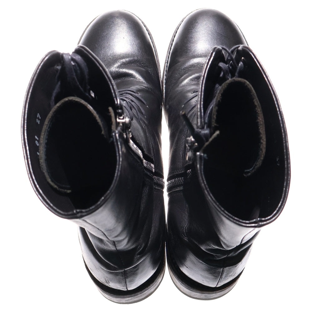 ISAMU KATAYAMA BACKLASH(イサムカタヤマバックラッシュ) OILED HORSE SIDEZIP LACE-UP BOOTS オイルドホースレザー サイドジップ レースアップブーツ ブラック 651-01