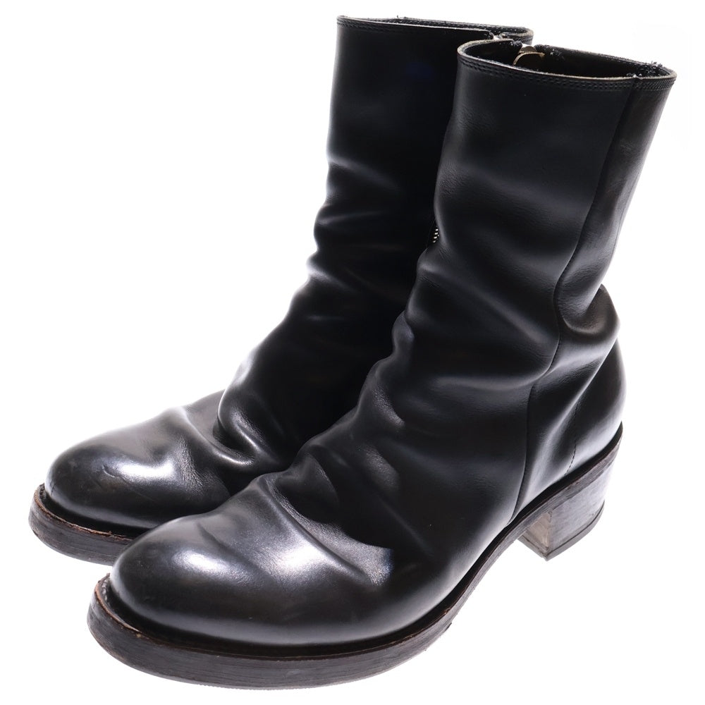 ISAMU KATAYAMA BACKLASH(イサムカタヤマバックラッシュ) ×GUIDI CALF CRINKLE SIDEZIP BOOTS グイディ オイルカーフ 製品シワ加工 レザーサイドジップブーツ ブラック 646