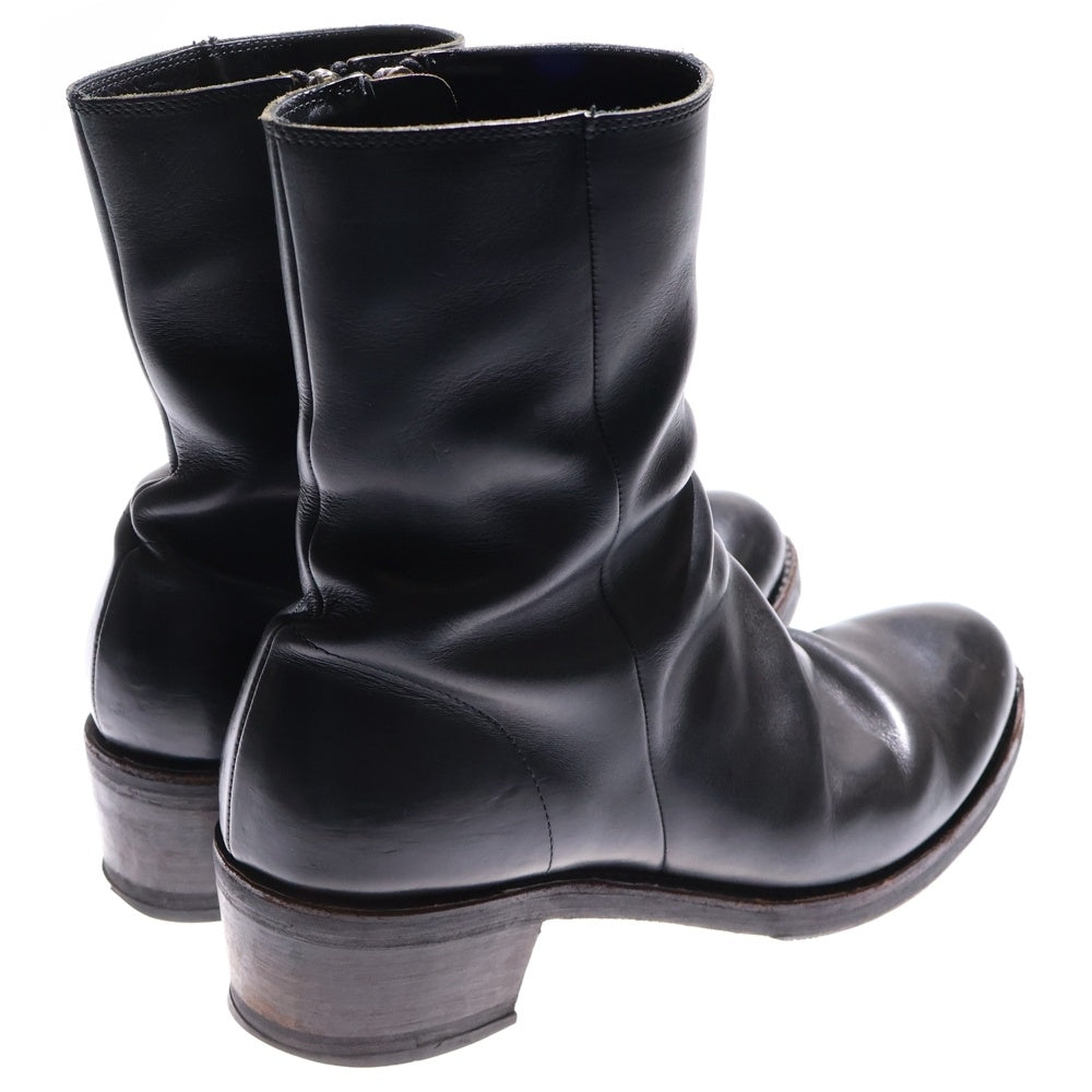 ISAMU KATAYAMA BACKLASH(イサムカタヤマバックラッシュ) ×GUIDI CALF CRINKLE SIDEZIP BOOTS グイディ オイルカーフ 製品シワ加工 レザーサイドジップブーツ ブラック 646
