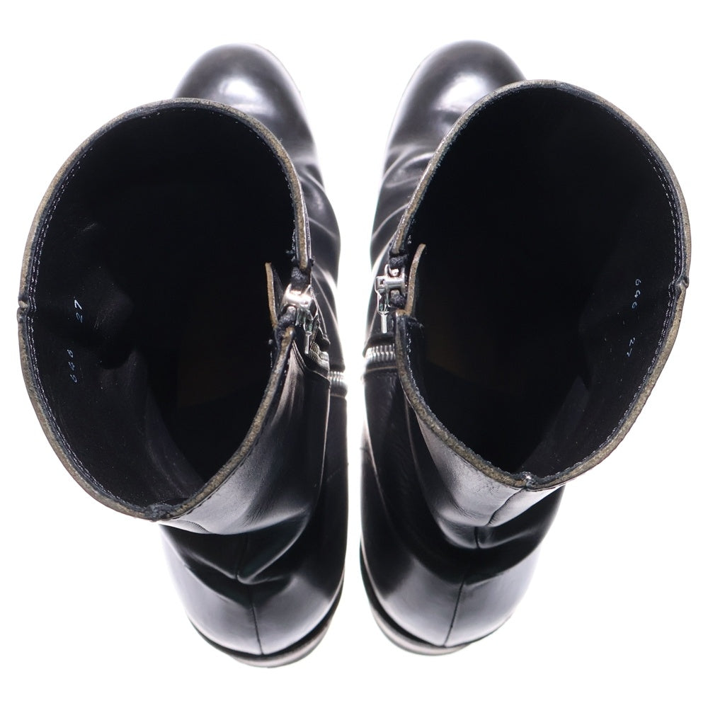ISAMU KATAYAMA BACKLASH(イサムカタヤマバックラッシュ) ×GUIDI CALF CRINKLE SIDEZIP BOOTS グイディ オイルカーフ 製品シワ加工 レザーサイドジップブーツ ブラック 646