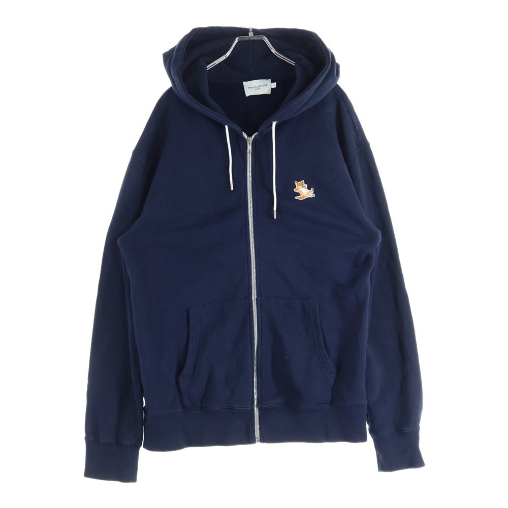 MAISON KITSUNE(メゾンキツネ) チラックスフォックス パッチ ジップアップフーディ スウェットパーカー ネイビー IU00353KM0001