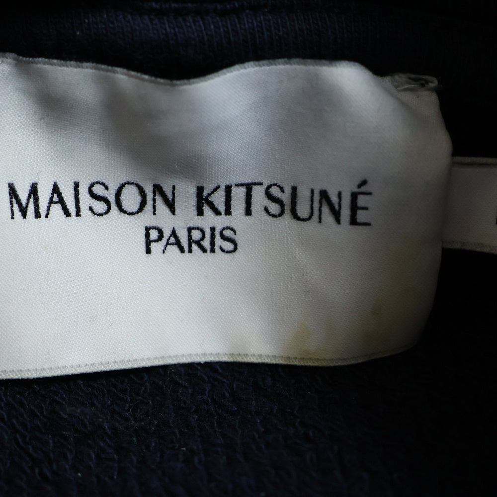 MAISON KITSUNE(メゾンキツネ) チラックスフォックス パッチ ジップアップフーディ スウェットパーカー ネイビー IU00353KM0001