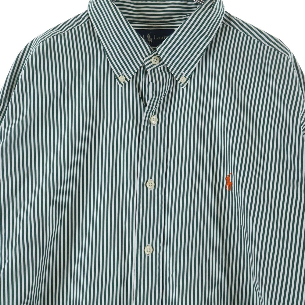 Polo GOLF Ralph Lauren(ポロゴルフラルフローレン) ストライプ ボタンダウン 長袖 シャツ グリーン