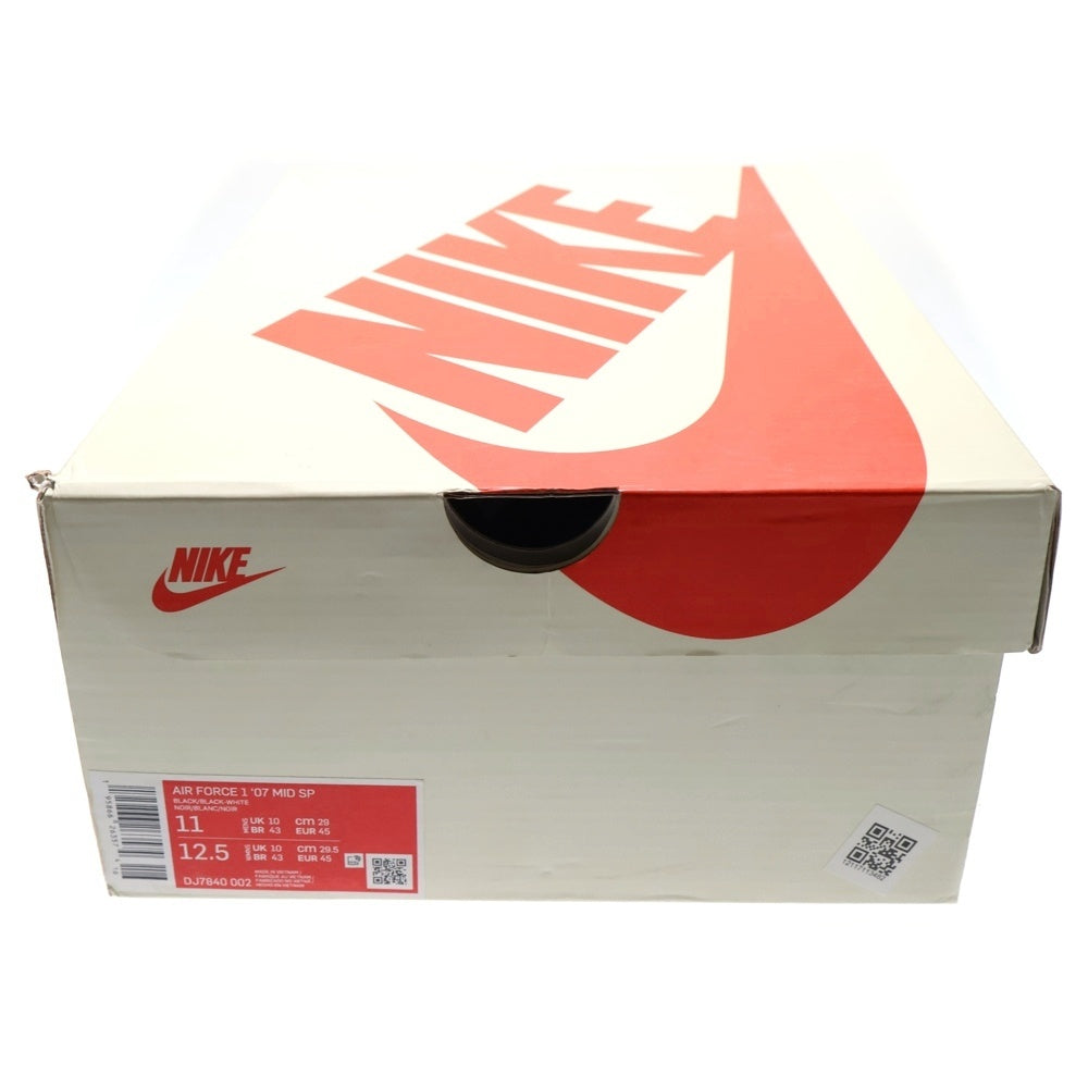 NIKE(ナイキ) ×STUSSY AIR FORCE 1 MID ステューシー エアフォース1 ミッドカットスニーカー ブラック/ホワイト US11/29cm DJ7840-002