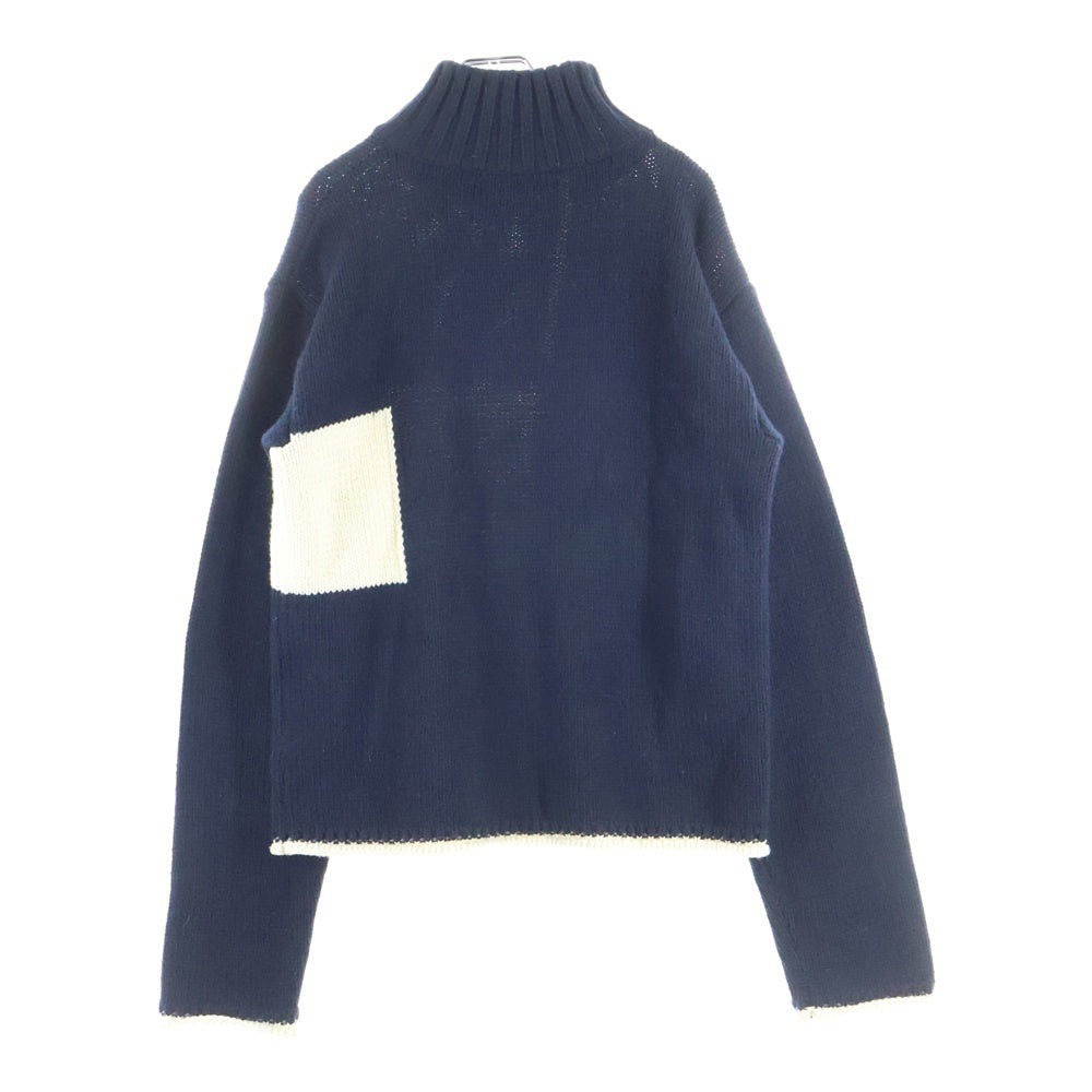 kudos(クードス) 18AW ハーフジップ ハイネック ウールニットセーター ネイビー/アイボリー KK18YY01