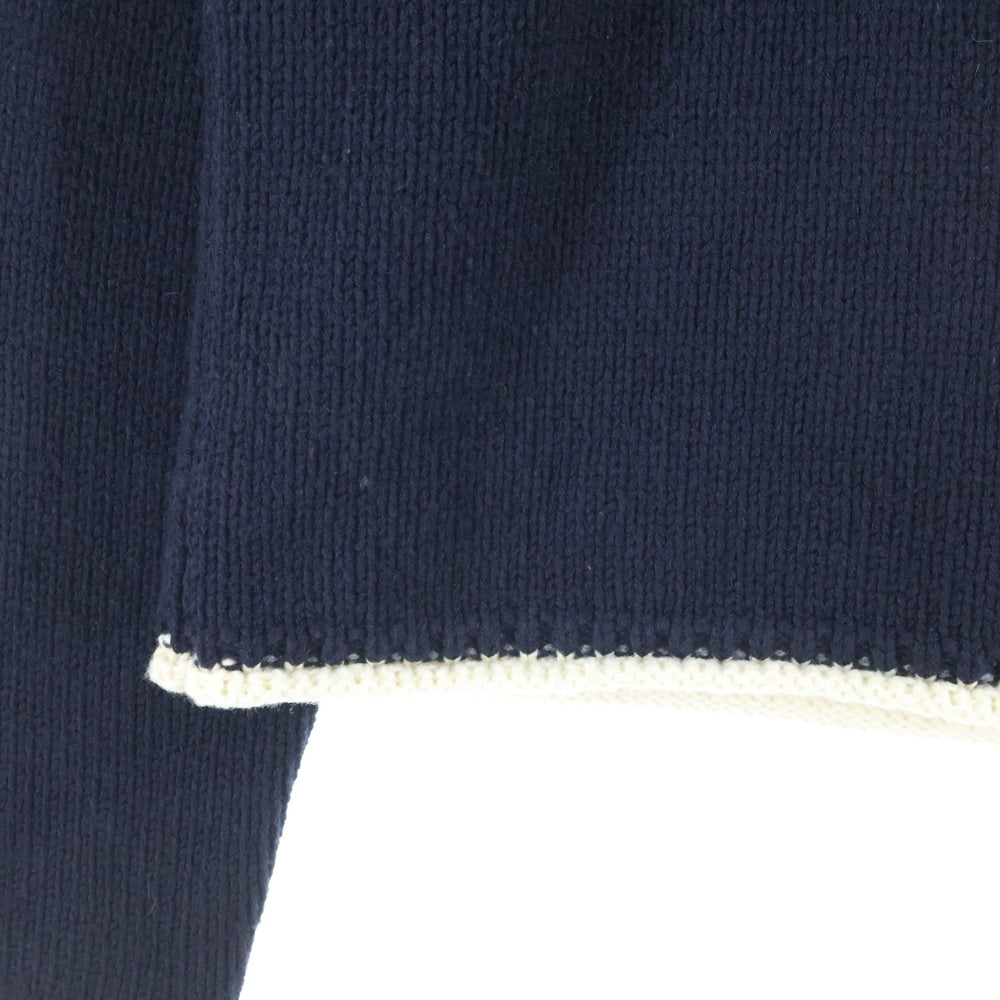 kudos(クードス) 18AW ハーフジップ ハイネック ウールニットセーター ネイビー/アイボリー KK18YY01
