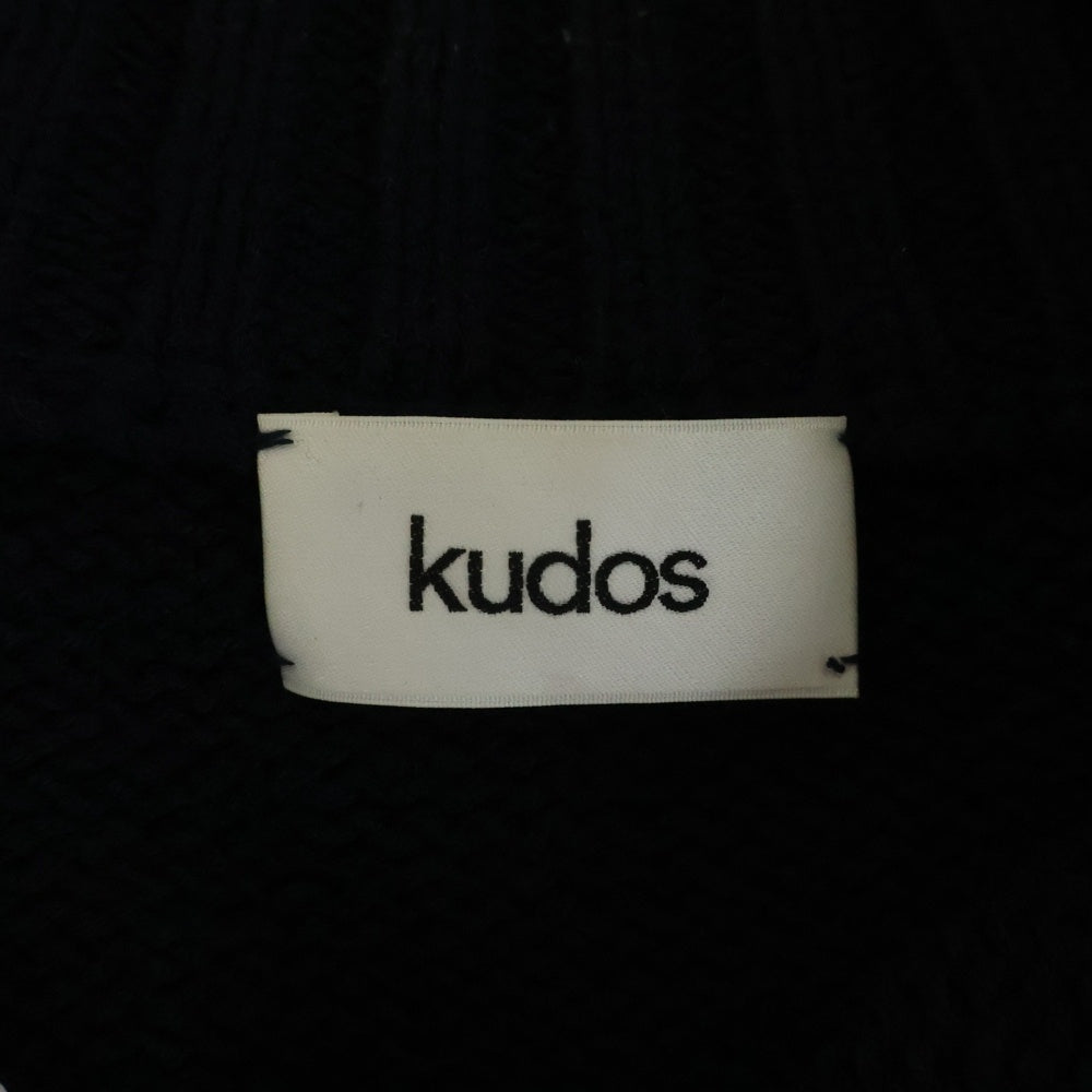 kudos(クードス) 18AW ハーフジップ ハイネック ウールニットセーター ネイビー/アイボリー KK18YY01