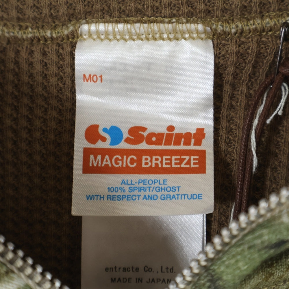 SAINT MICHAEL(セントマイケル) 25AW ×A BATHING APE BAPE ZIP HOODIE ア ベイシング エイプ ベイプ ジップ フーディー カモフラスウェットパーカー カーキ SM-HR1-0000-C38