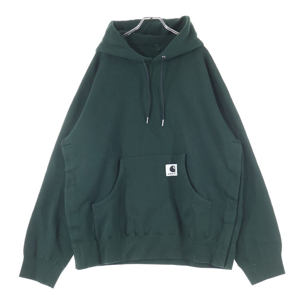 Sacai(サカイ) 25AW ×CARHARTT WIP COTTON JERSEY HOODIE カーハート ウィップ コットン ジャージ フーディー プルオーバースウェットパーカー グリーン 25-00993S