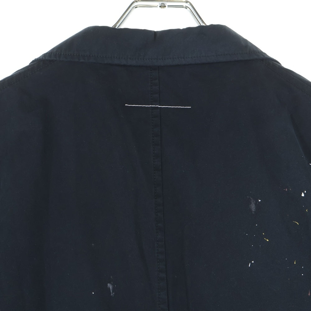 MM6 Maison Margiela(エムエムシックスメゾンマルジェラ) 25SS ペイント加工 コットン シングルテーラードジャケット ブラック SH2BN0012 S78537