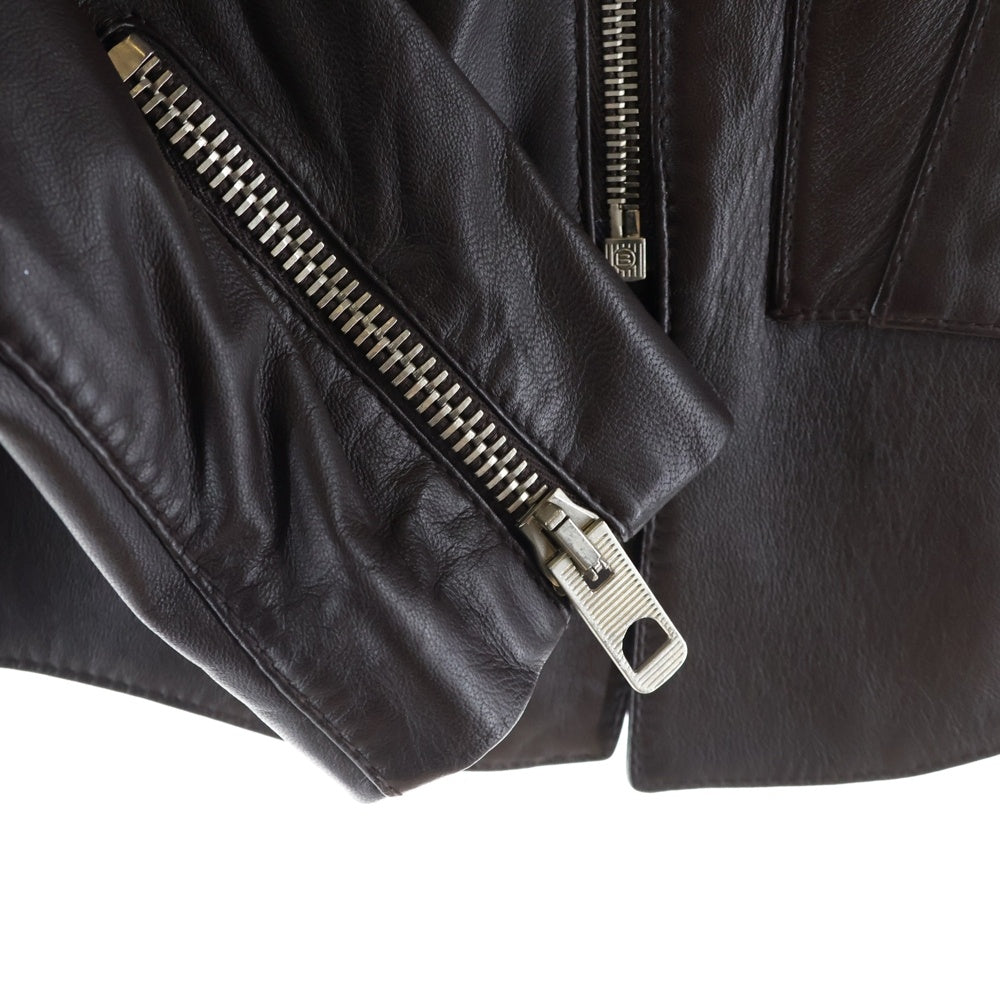 BALENCIAGA(バレンシアガ) シープスキン ダブルライダースジャケット レディース ブラウン 301194 TDHB8