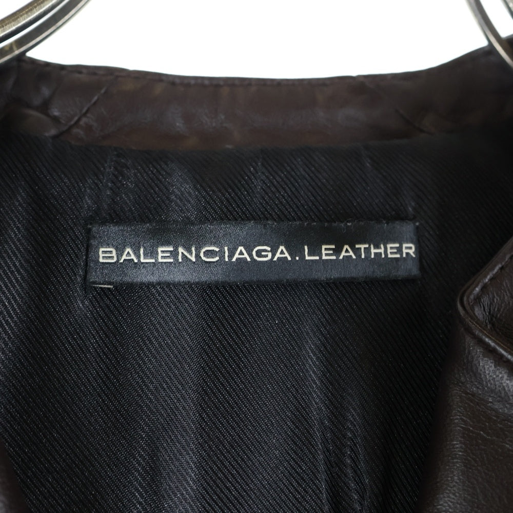 BALENCIAGA(バレンシアガ) シープスキン ダブルライダースジャケット レディース ブラウン 301194 TDHB8