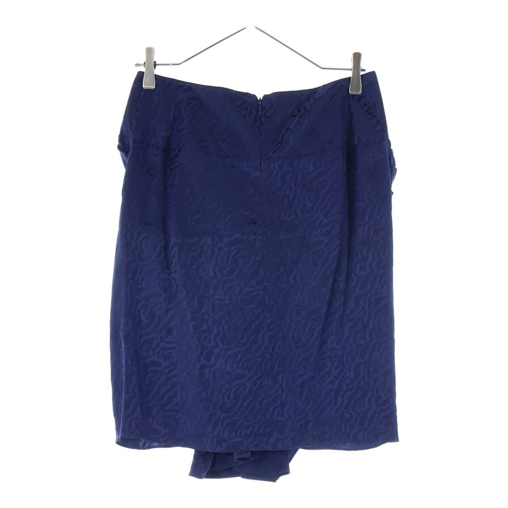 BALENCIAGA(バレンシアガ) 総柄 プリーツ シルクスカート レディース ネイビー 231586 TS287